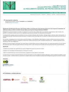 Call for papers - Jornada EFECTOS, CAMBIOS Y RETOSdel REGLAMENTO GENERAL DE PROTECCIÓN DE DATOS